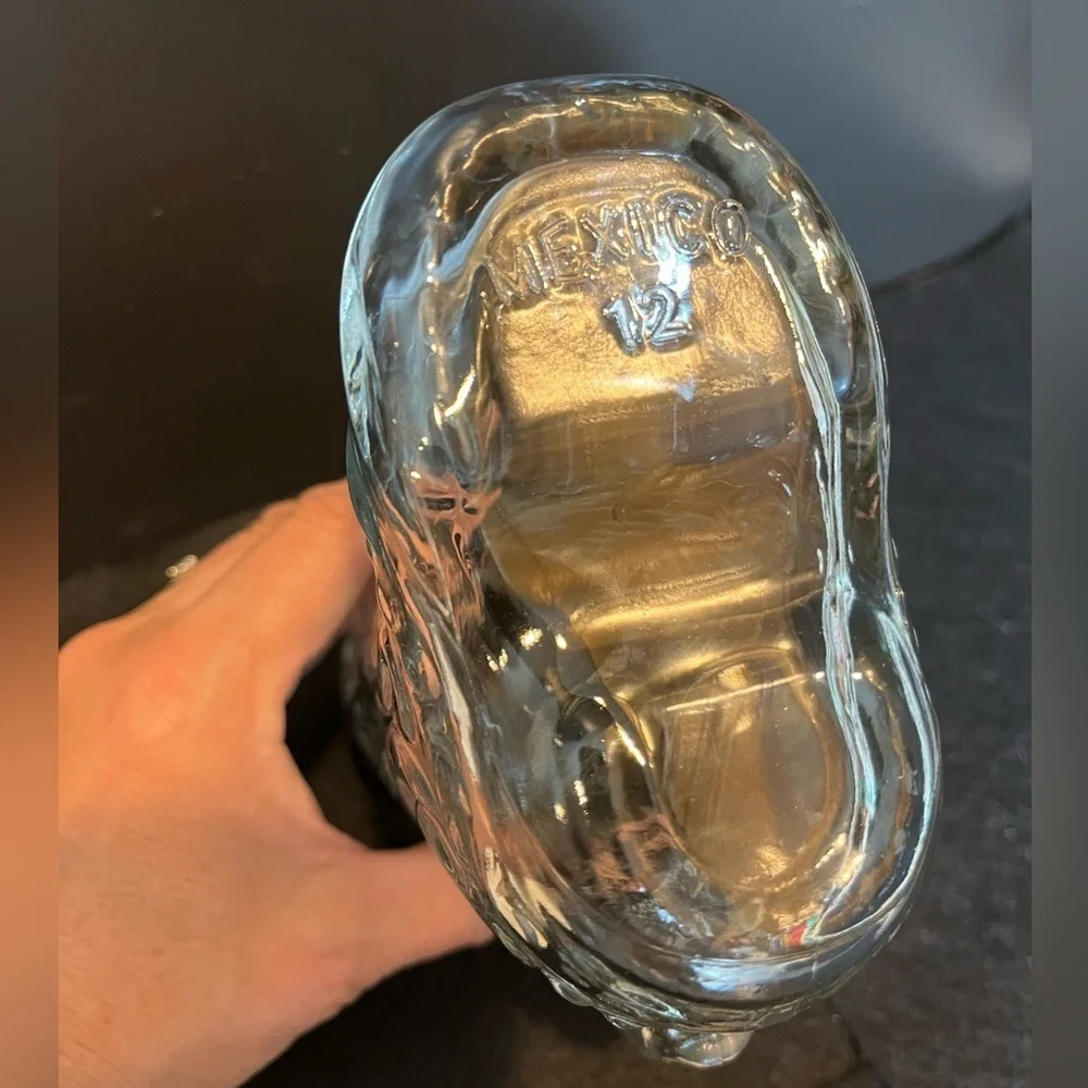 Vintage Clear Glass Cowboy Boot Mug 16 oz. Mexico
